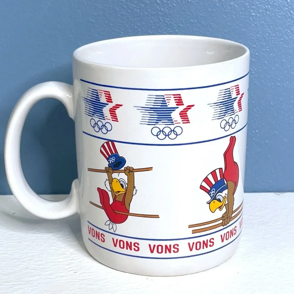 Sam the Olympic Eagle 1984 Los Angeles Olympic Games Ceramic Coffee Mug &‎ Plate